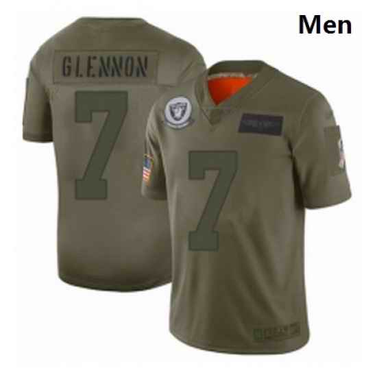 Men Oakland Raiders 7 Mike Glennon Limited Camo 2019 Salute to Service Football Jersey
